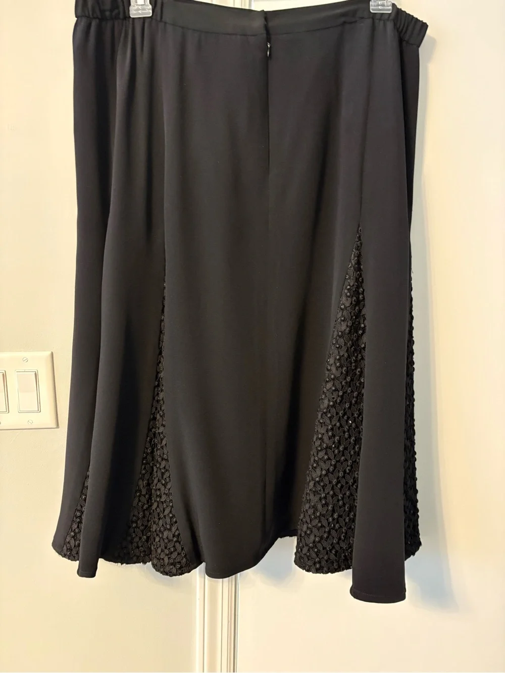 Frank Lyman Black 2 piece Lace Vest and Skirt Set Formal evening XL